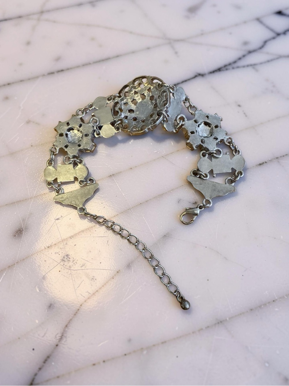 AB Rhinestone Statement Panel Bracelet - Picture 4 of 4